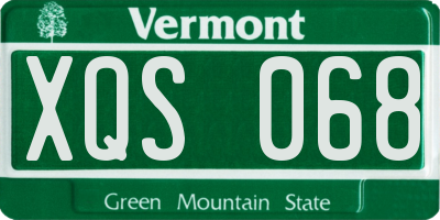 VT license plate XQS068