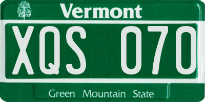 VT license plate XQS070