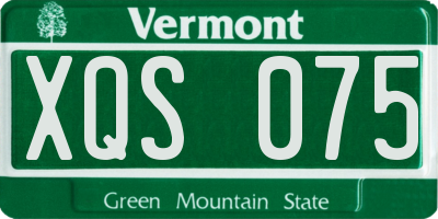 VT license plate XQS075