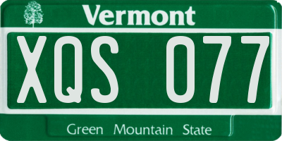 VT license plate XQS077