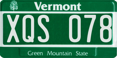 VT license plate XQS078