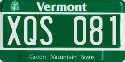 VT license plate XQS081