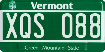 VT license plate XQS088