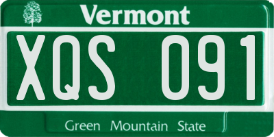VT license plate XQS091