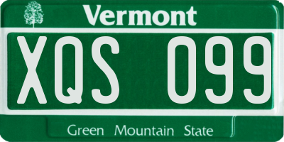 VT license plate XQS099