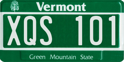 VT license plate XQS101