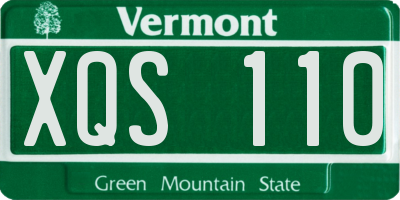 VT license plate XQS110