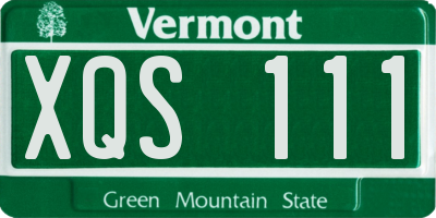 VT license plate XQS111