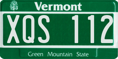 VT license plate XQS112