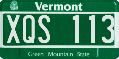 VT license plate XQS113