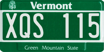 VT license plate XQS115