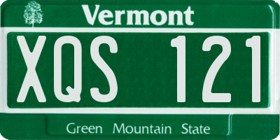 VT license plate XQS121