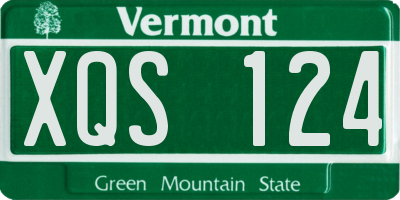 VT license plate XQS124