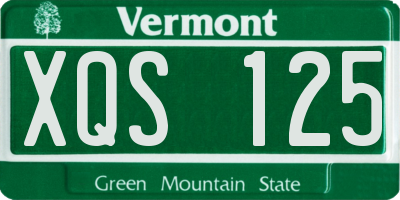 VT license plate XQS125