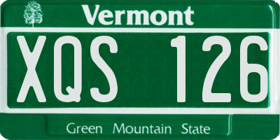 VT license plate XQS126