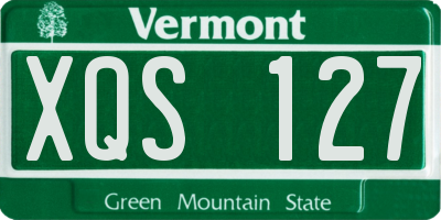 VT license plate XQS127