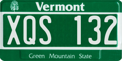 VT license plate XQS132