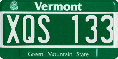 VT license plate XQS133