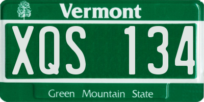 VT license plate XQS134