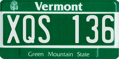 VT license plate XQS136