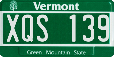 VT license plate XQS139