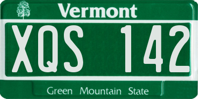 VT license plate XQS142