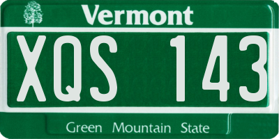 VT license plate XQS143