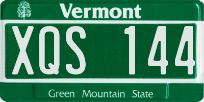 VT license plate XQS144