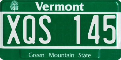 VT license plate XQS145
