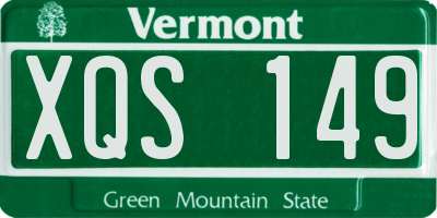 VT license plate XQS149