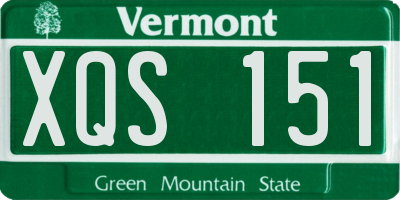 VT license plate XQS151