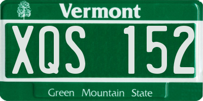 VT license plate XQS152