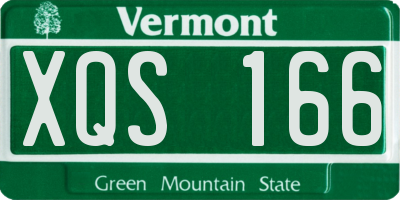 VT license plate XQS166