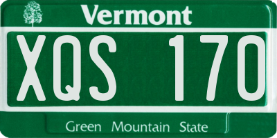 VT license plate XQS170
