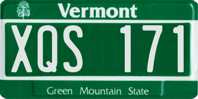 VT license plate XQS171