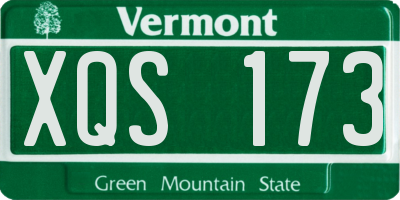 VT license plate XQS173