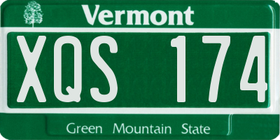 VT license plate XQS174