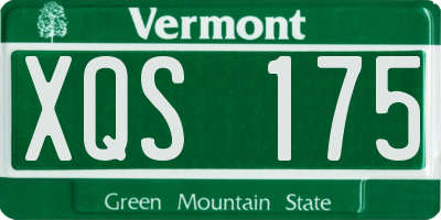 VT license plate XQS175