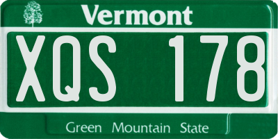 VT license plate XQS178