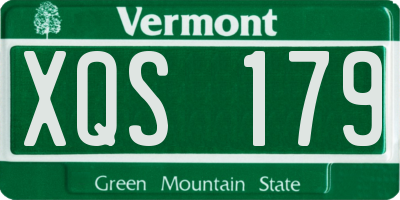 VT license plate XQS179