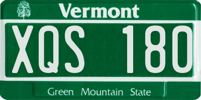 VT license plate XQS180