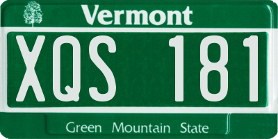 VT license plate XQS181