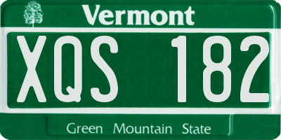 VT license plate XQS182