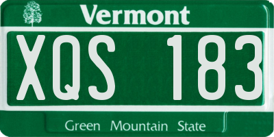 VT license plate XQS183