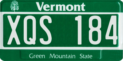 VT license plate XQS184