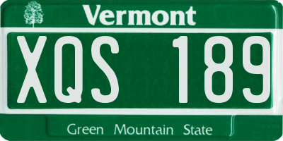 VT license plate XQS189