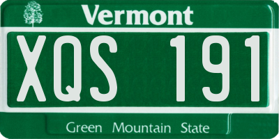 VT license plate XQS191
