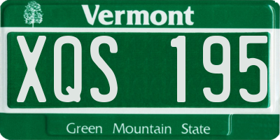 VT license plate XQS195