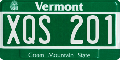 VT license plate XQS201