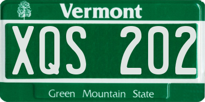VT license plate XQS202